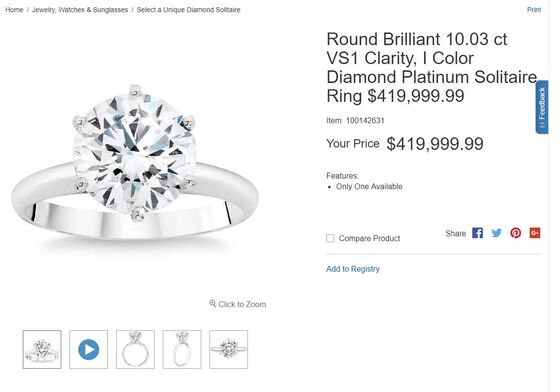 Someone Bought a $400,000 Diamond Ring at Costco