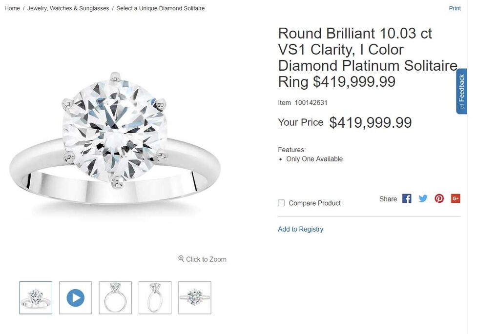 how much does a tiffany ring cost