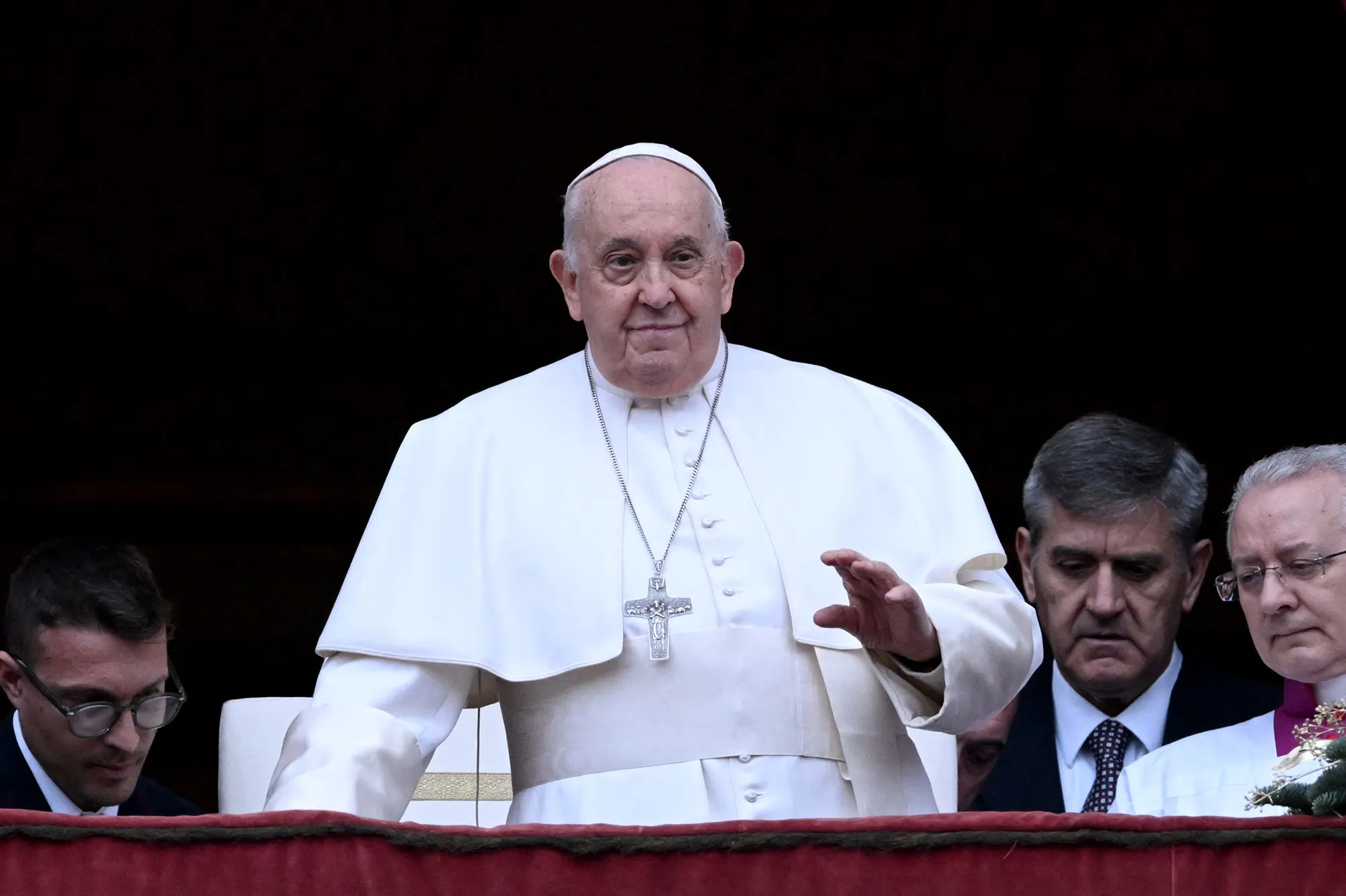 Pope Francis&nbsp; in St. Peter's Square at The Vatican on Dec. 25.