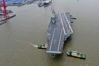 The Fujian aircraft carrier on May 1.