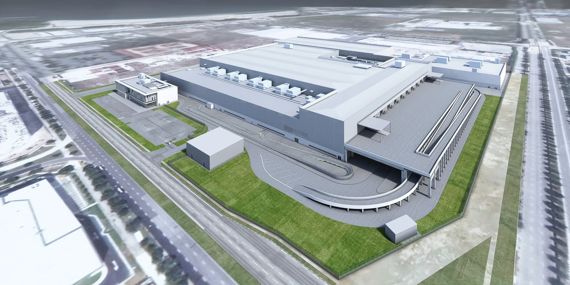 Illustration showing Dyson’s advanced automotive manufacturing facility in Singapore
