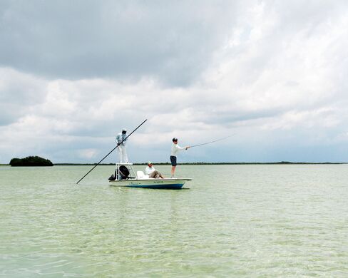 Fishing the island’s famed white-sand flats.