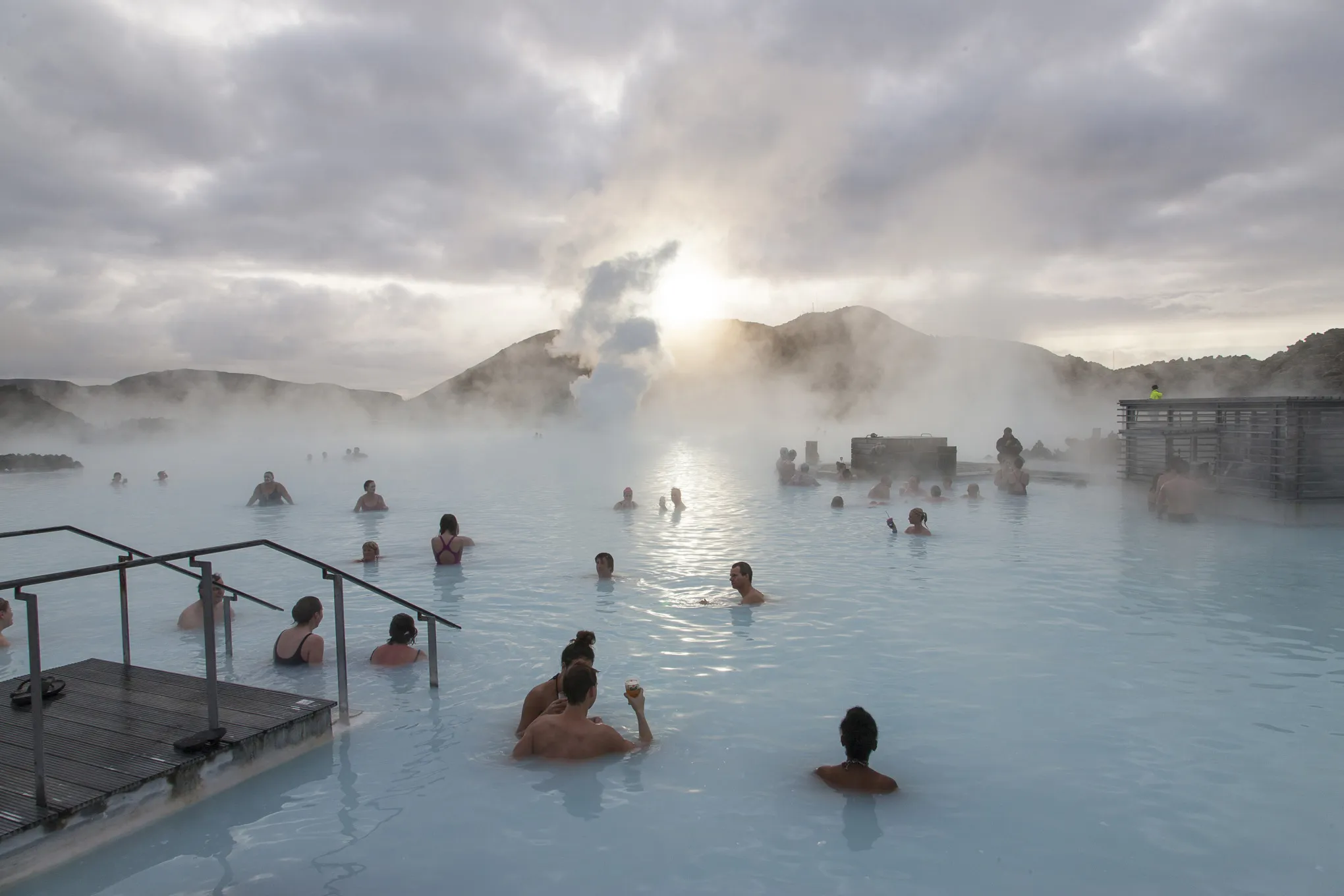 Blue Lagoon geothermal spa in Grindavik, Iceland.