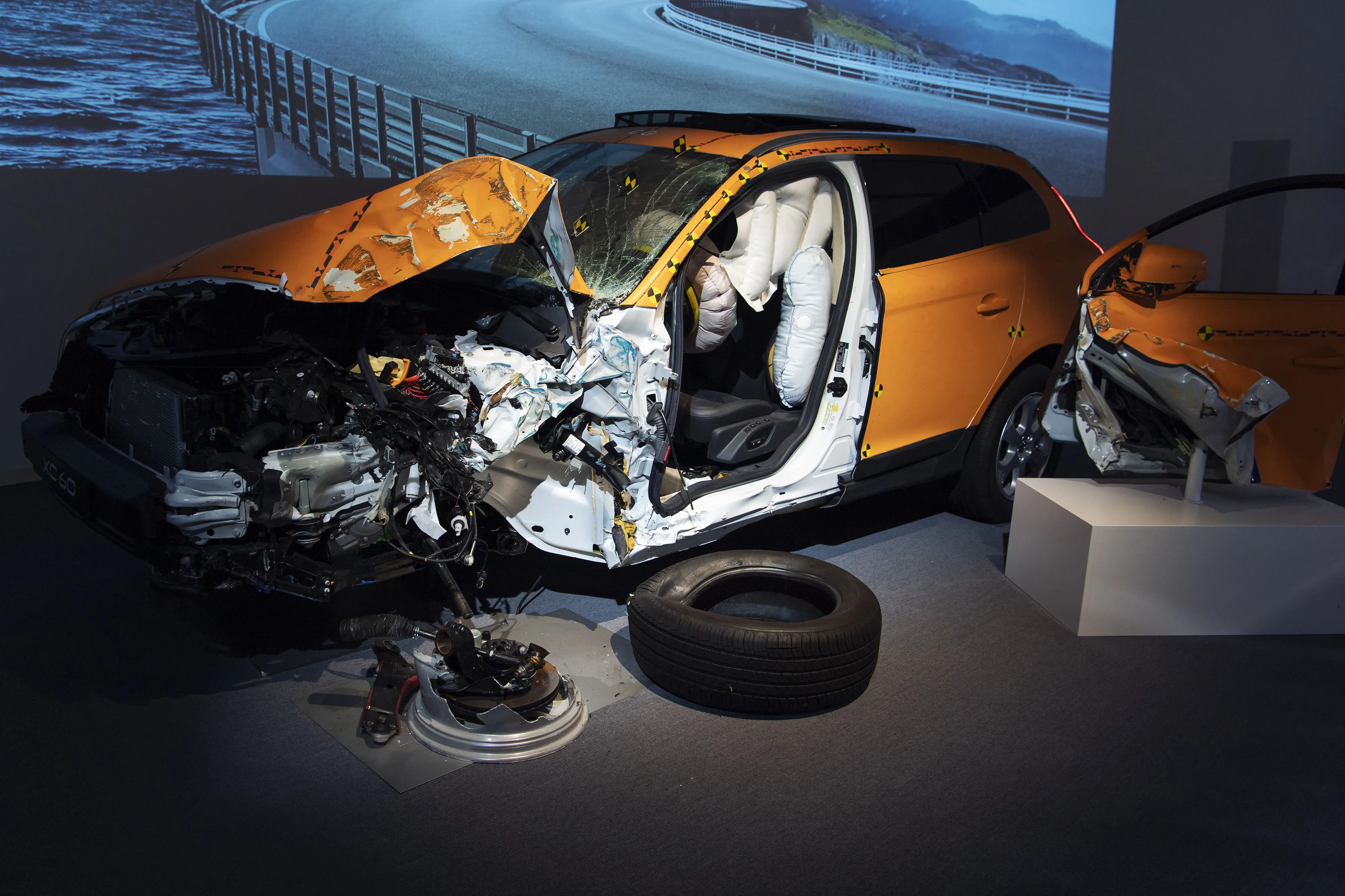 The model of a test car sits on display&nbsp;in Gothenburg, Sweden, on Jan. 16.