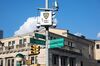 An NYPD security camera is mounted across from an NYPD community center in the 75th precinct in East New York, Brooklyn.