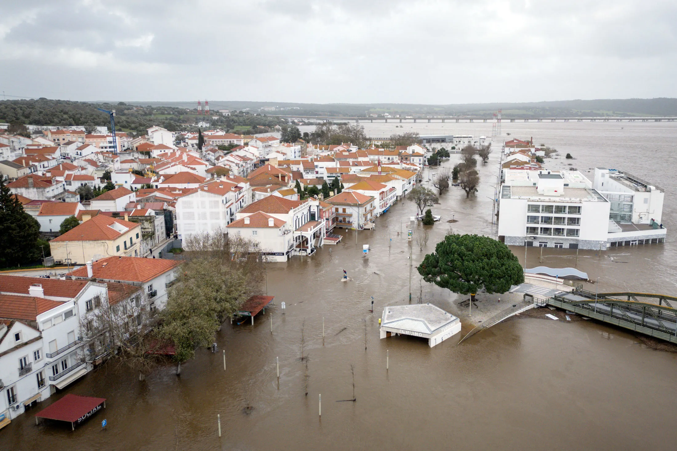 Flooding in Alcacer do Sal, Portugal, on Feb. 5.