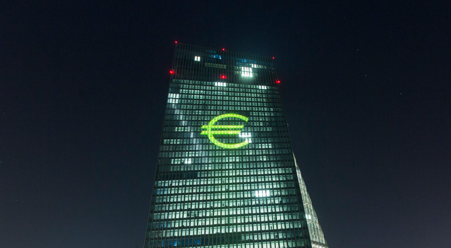 The European Central Bank's Headquarters Illuminated During Luminale Light Festival