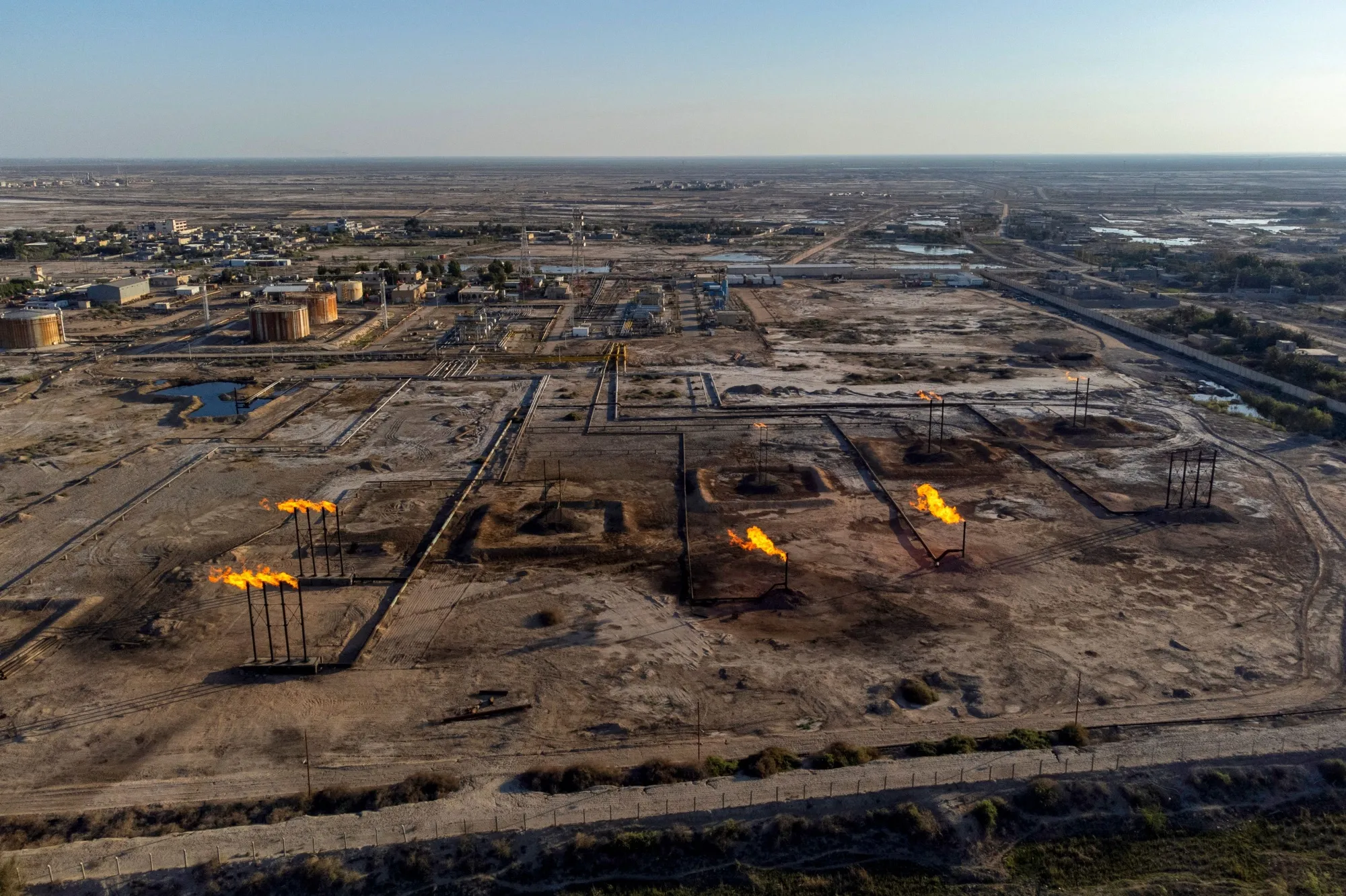 The Nahr Bin Omar oil field and facility near Iraq's southern port city of Basra.&nbsp;