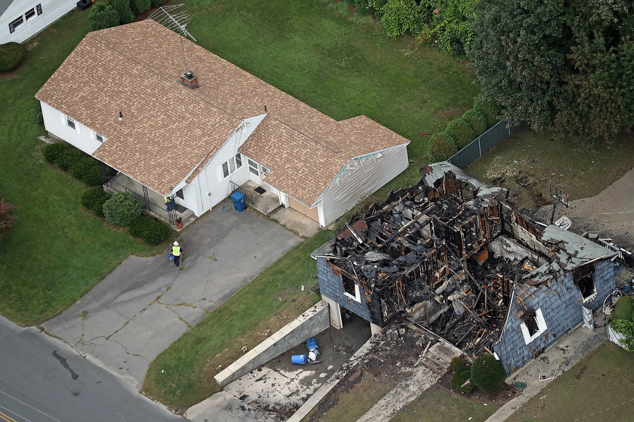 A destroyed home in the aftermath of a series of fires and gas explosions in Lawrence, Massachusetts&nbsp;on Sep. 14, 2018.&nbsp;