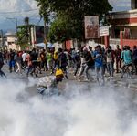 Demonstrators in Port-au-Prince, Haiti, on Oct.&nbsp;10.