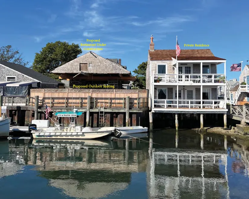 The proposed clam shack next to Charles Johnson’s summer home. 