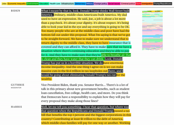 Annotated Transcripts of the Democratic Debates
