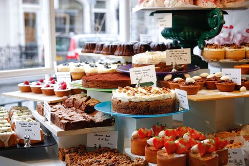 Similar to these at Ottolenghi's Belgravia location, there will be cakes aplenty (and salads, too).