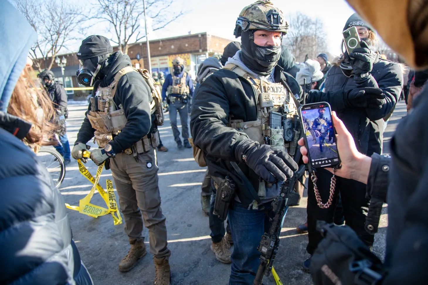 Protesters clash with law enforcement&nbsp;in Minneapolis on Jan. 24.&nbsp;