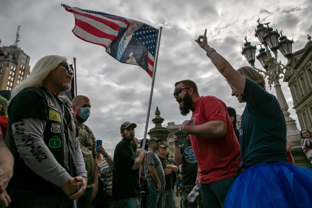 Lansing, Michigan, Nov. 8: Not exactly a model&nbsp;of productive discourse.