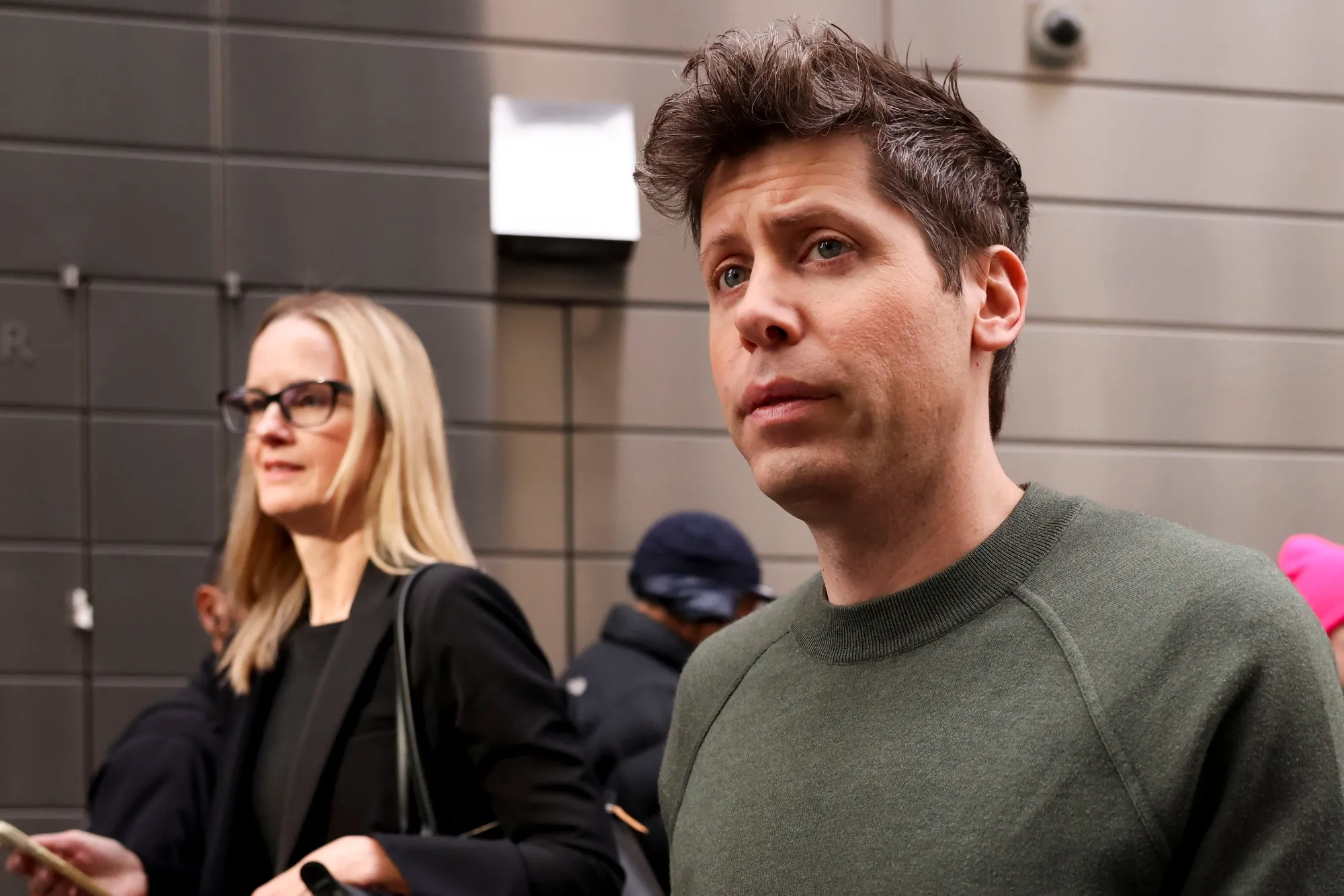 Sam Altman departs the New York Times DealBook Summit at Lincoln Center in New York, on&nbsp;Dec. 4.