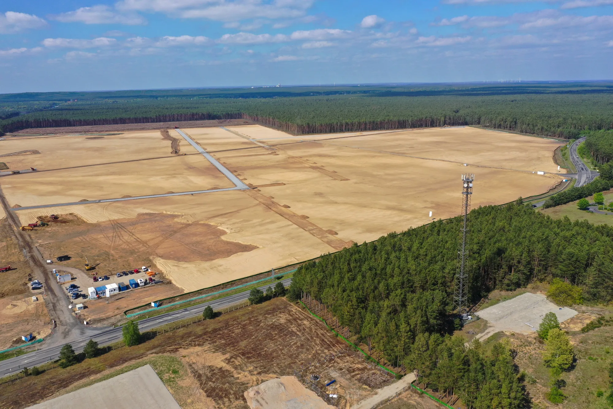 The Tesla Inc. gigafactory site in Gruenheide, Germany.