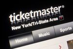 The Ticketmaster Entertainment LLC website is displayed for a photograph in New York, U.S.