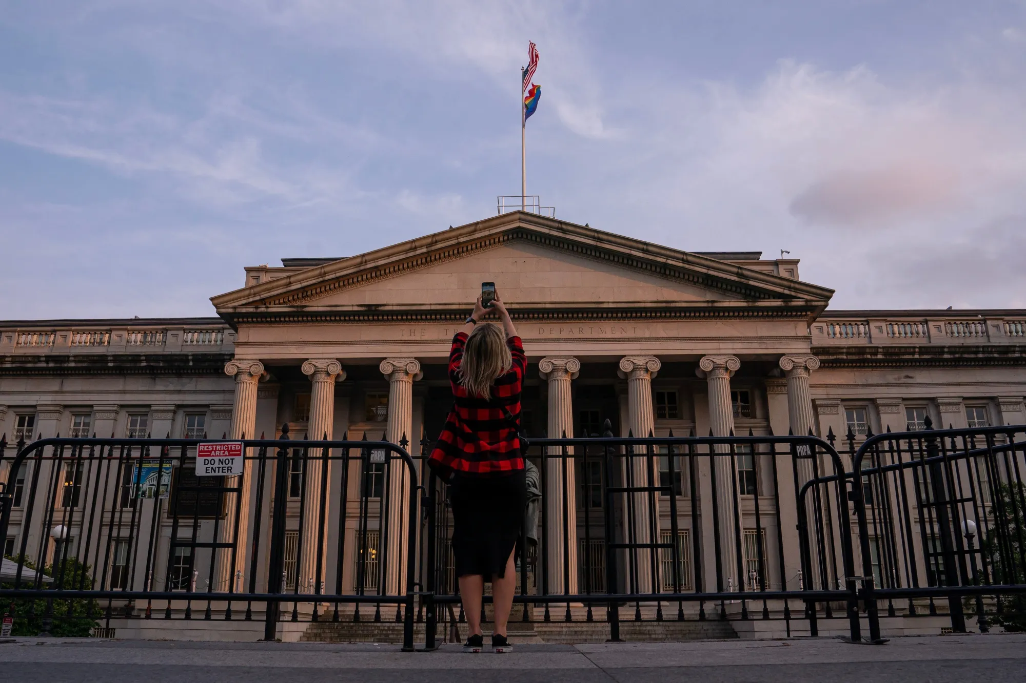 The US Treasury building in Washington, DC.