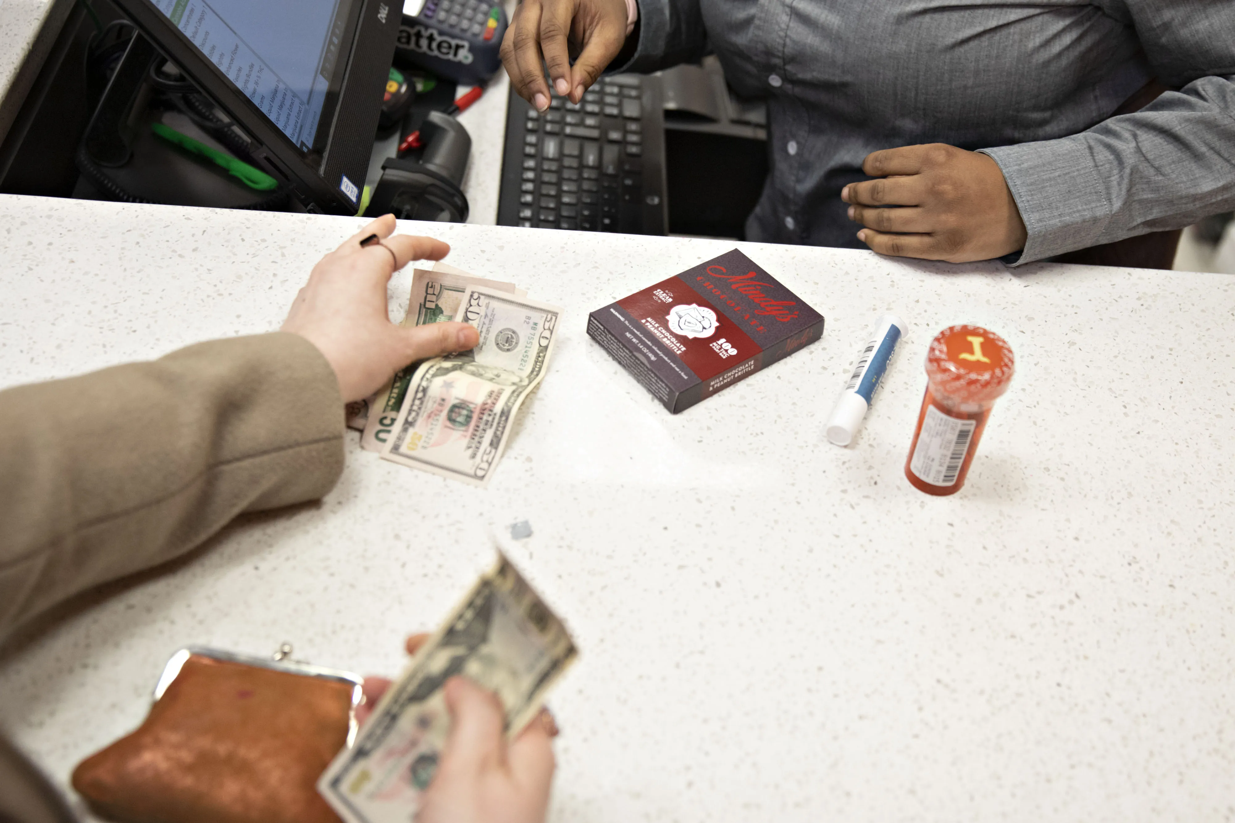 A customer pays for recreational marijuana products&nbsp;in Chicago, Illinois.&nbsp;