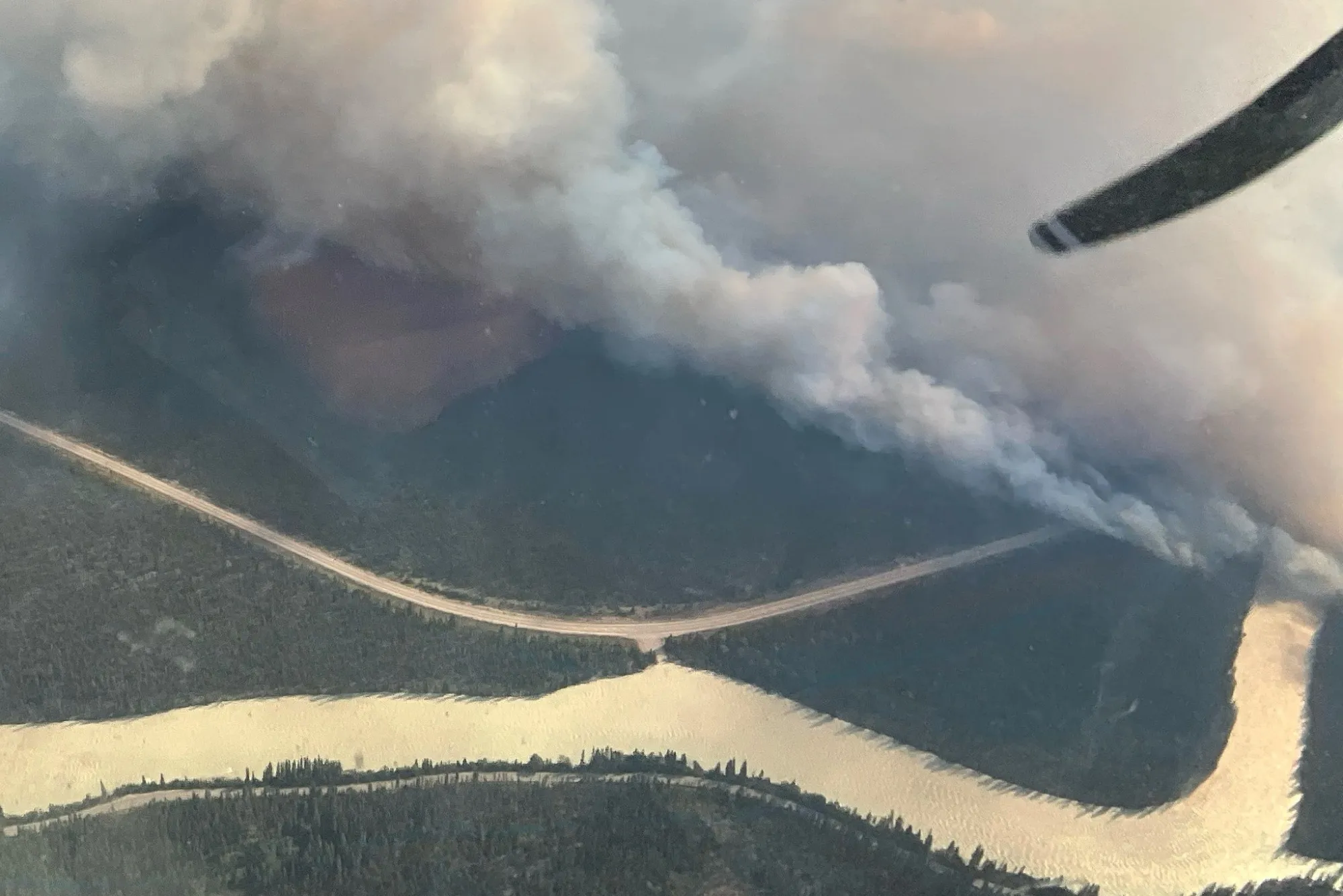 Wildfire smoke over Jasper National Park on July 23.