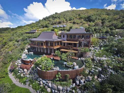 The house, seen from the air.