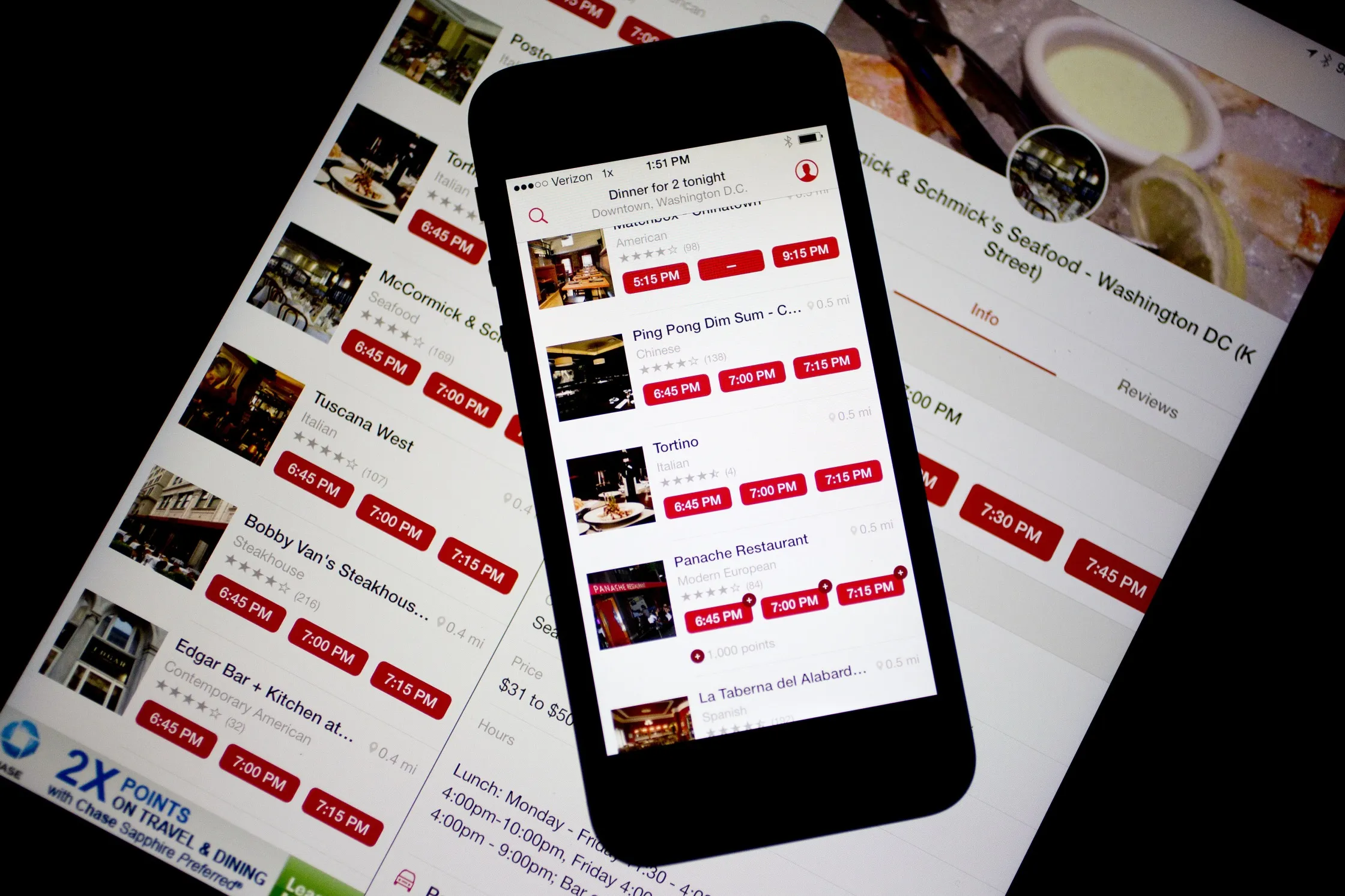 The OpenTable app