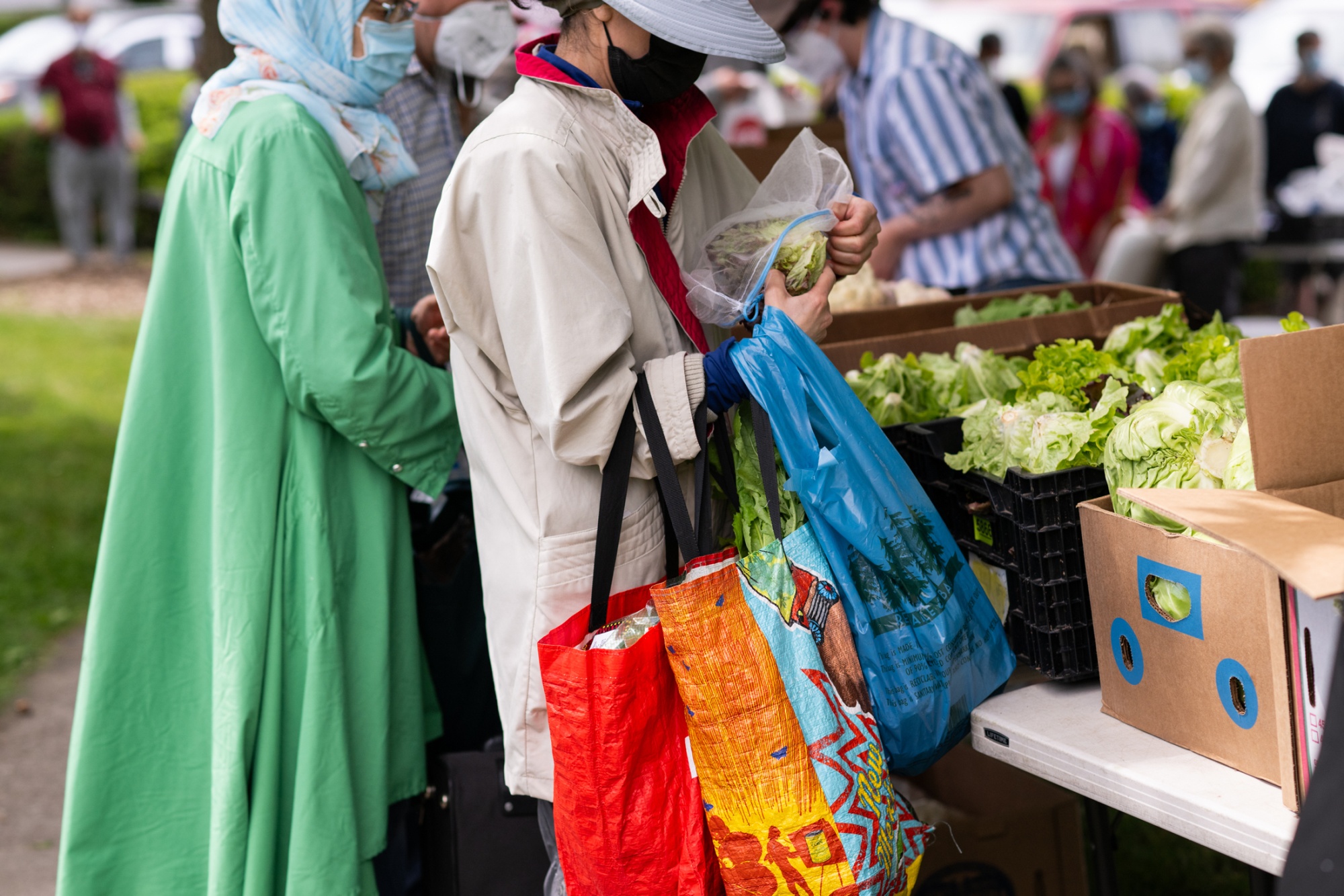 Birchwood neighborhood food share. Photos: Chona Kasinger/Bloomber