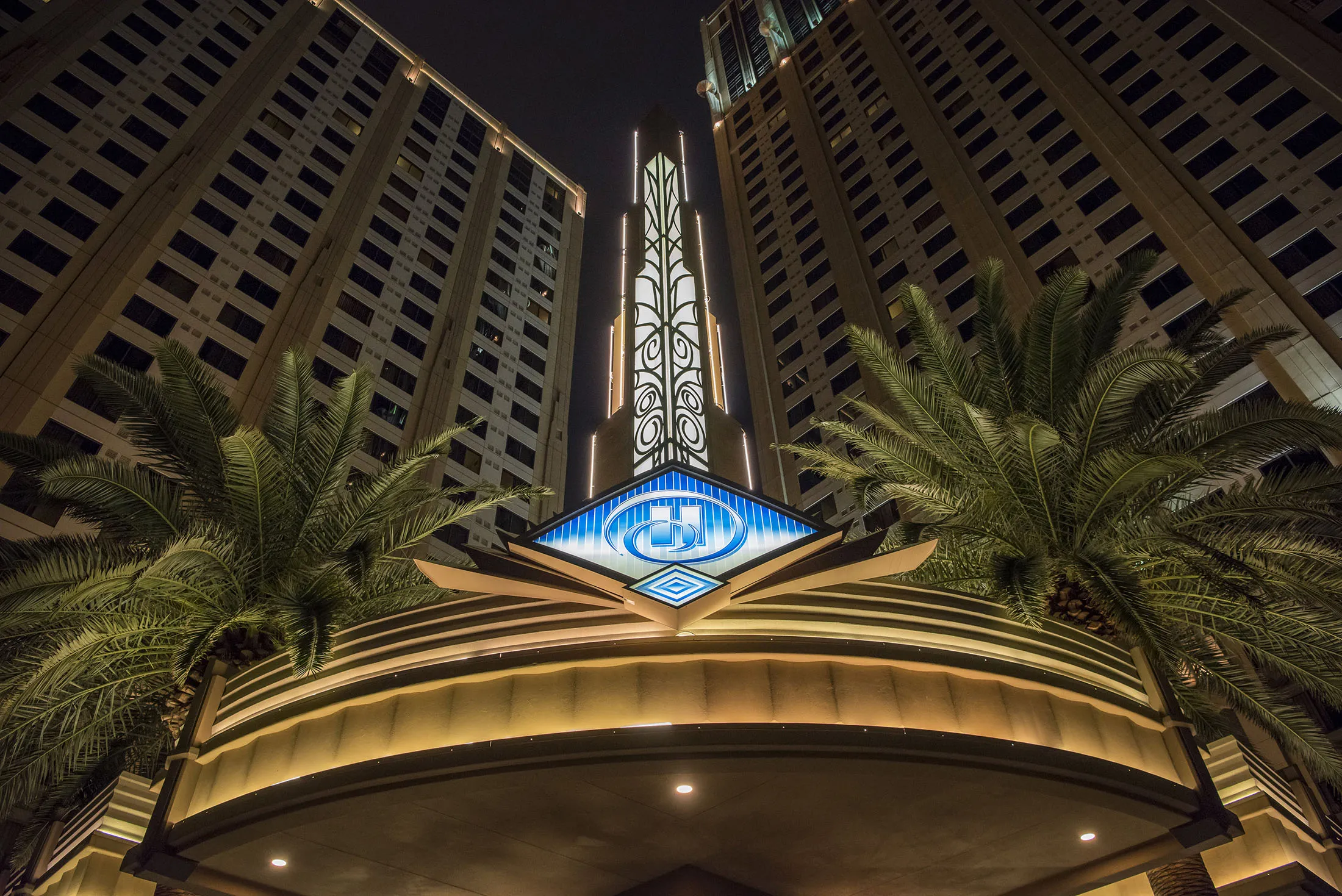 A Hilton Worldwide Holdings Inc. Grand Vacations Club hotel stands in Las Vegas, Nevada, on Feb. 17, 2016.
