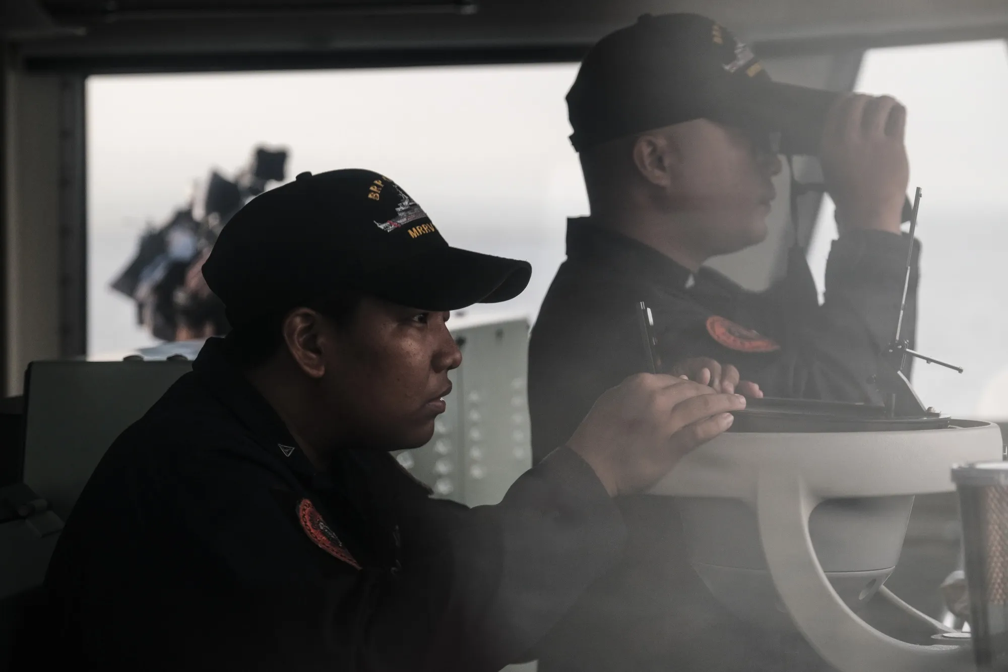 Members of the Philippine Coast Guard during a joint maritime exercise with Coast Guards from Japan and the US off the coast of Mariveles, Bataan, the Philippines, in June 2023.&nbsp;