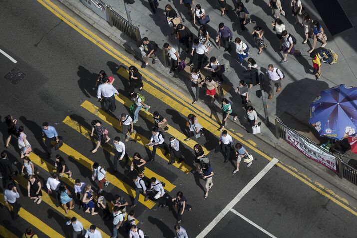 White Collar Workers In The Business District As Unemployment Numbers Are Released