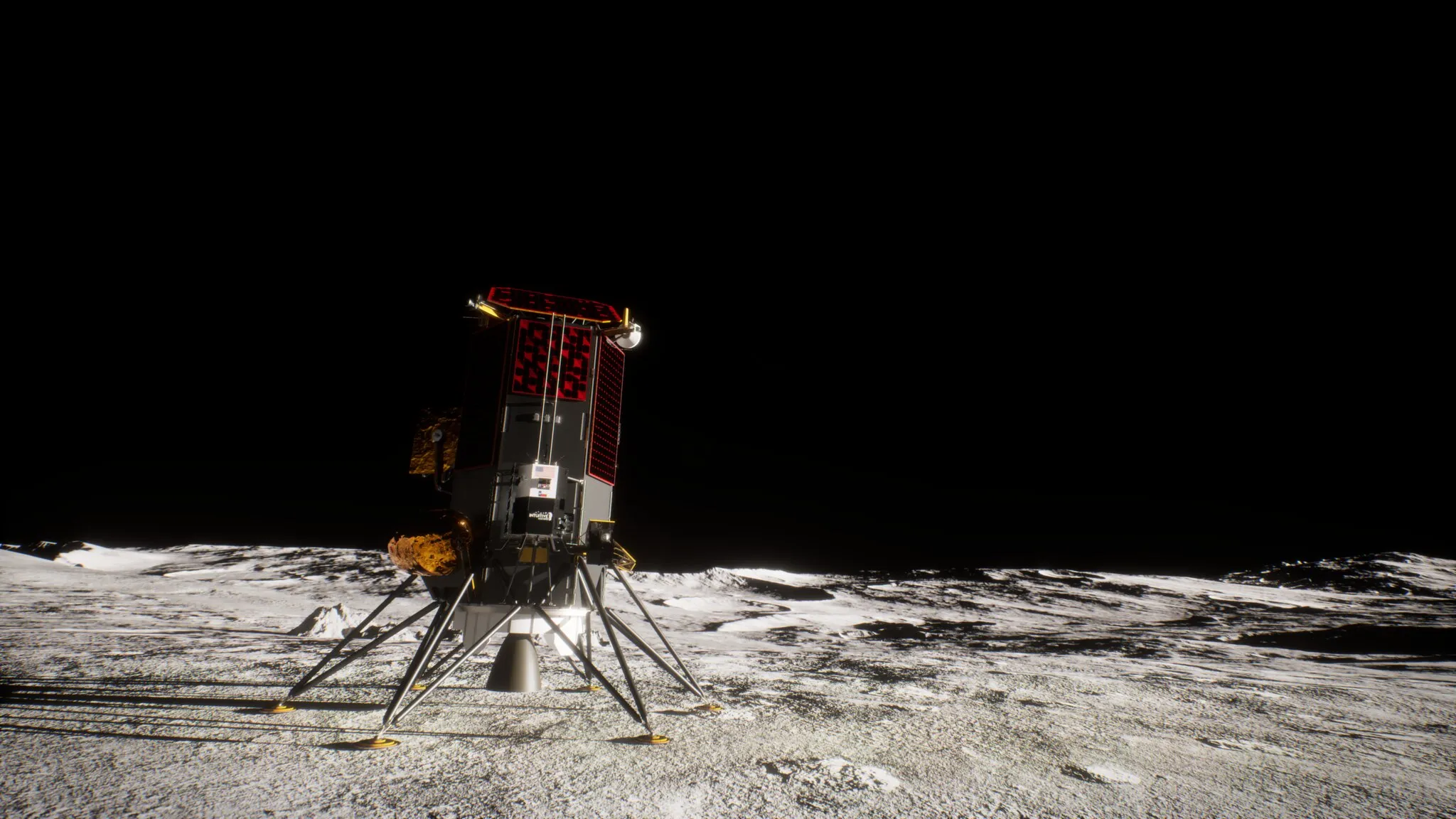 A rendering of a Nova-C lander from&nbsp;Intuitive Machines.