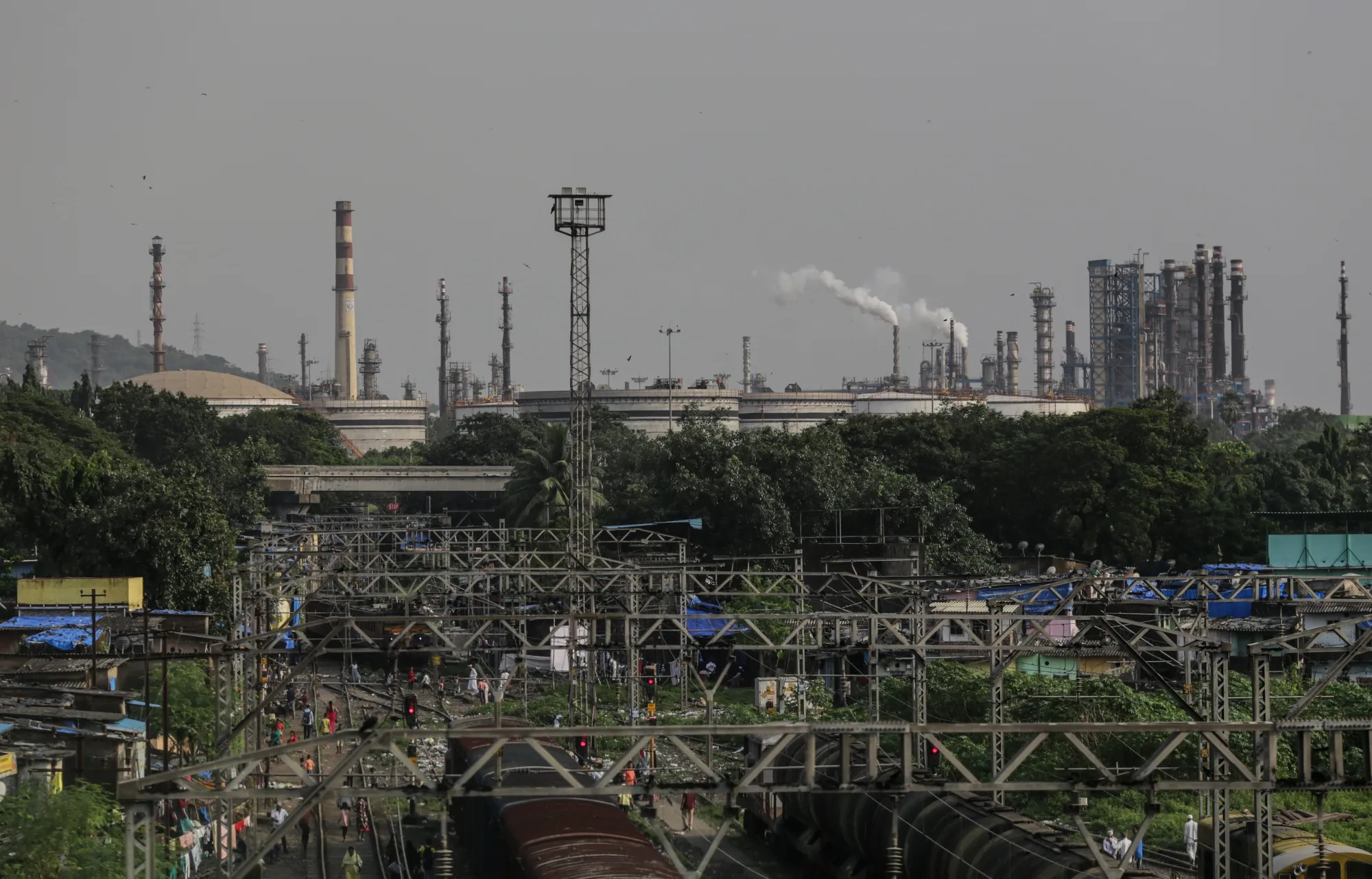 An oil refinery operated by Bharat Petroleum Corp. in Mumbai.