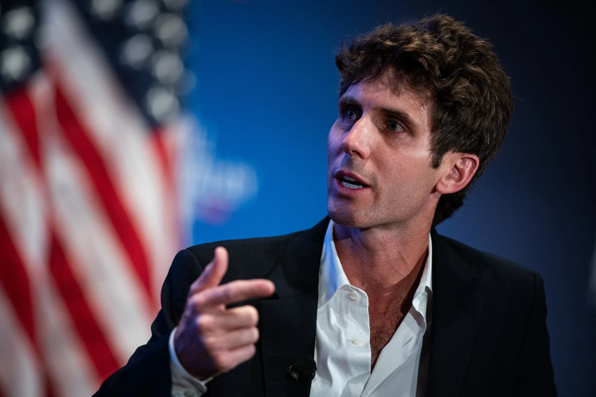 Shaun Maguire, partner at Sequoia Capital, speaks during the Hill &amp; Valley forum at the US Capitol in Washington, DC, on Wednesday, April 30, 2025.