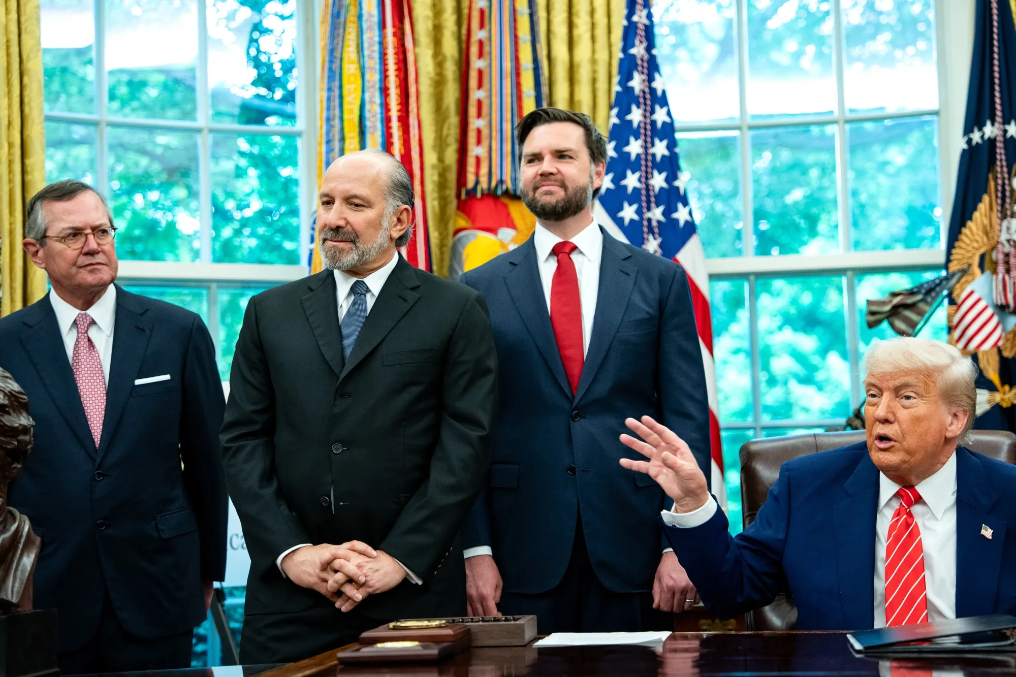 Donald Trump in the Oval Office of the White House on May 8.