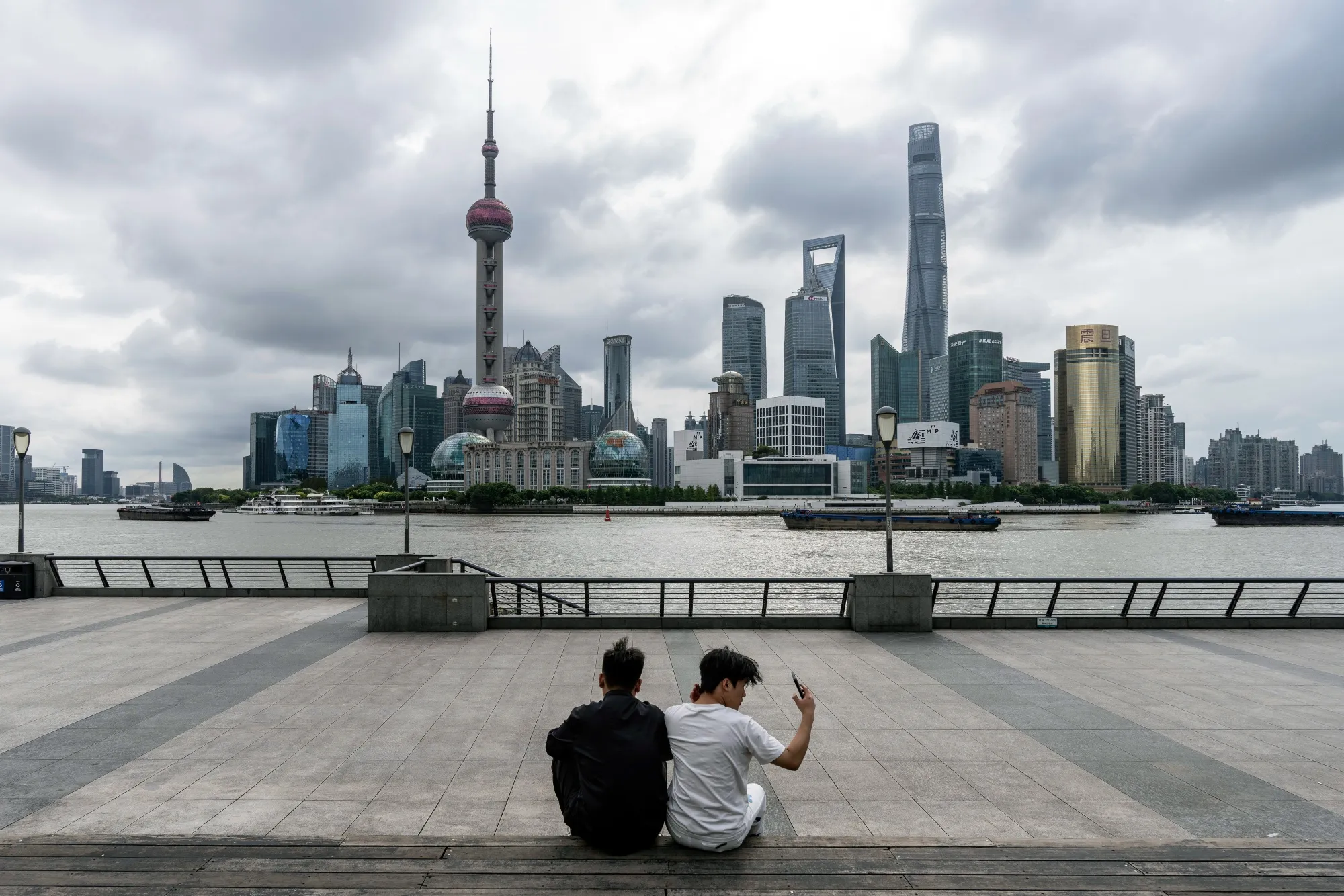 Buildings in Pudong's Lujiazui Financial District in Shanghai, China.