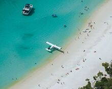 A seaplane lands in Queensland