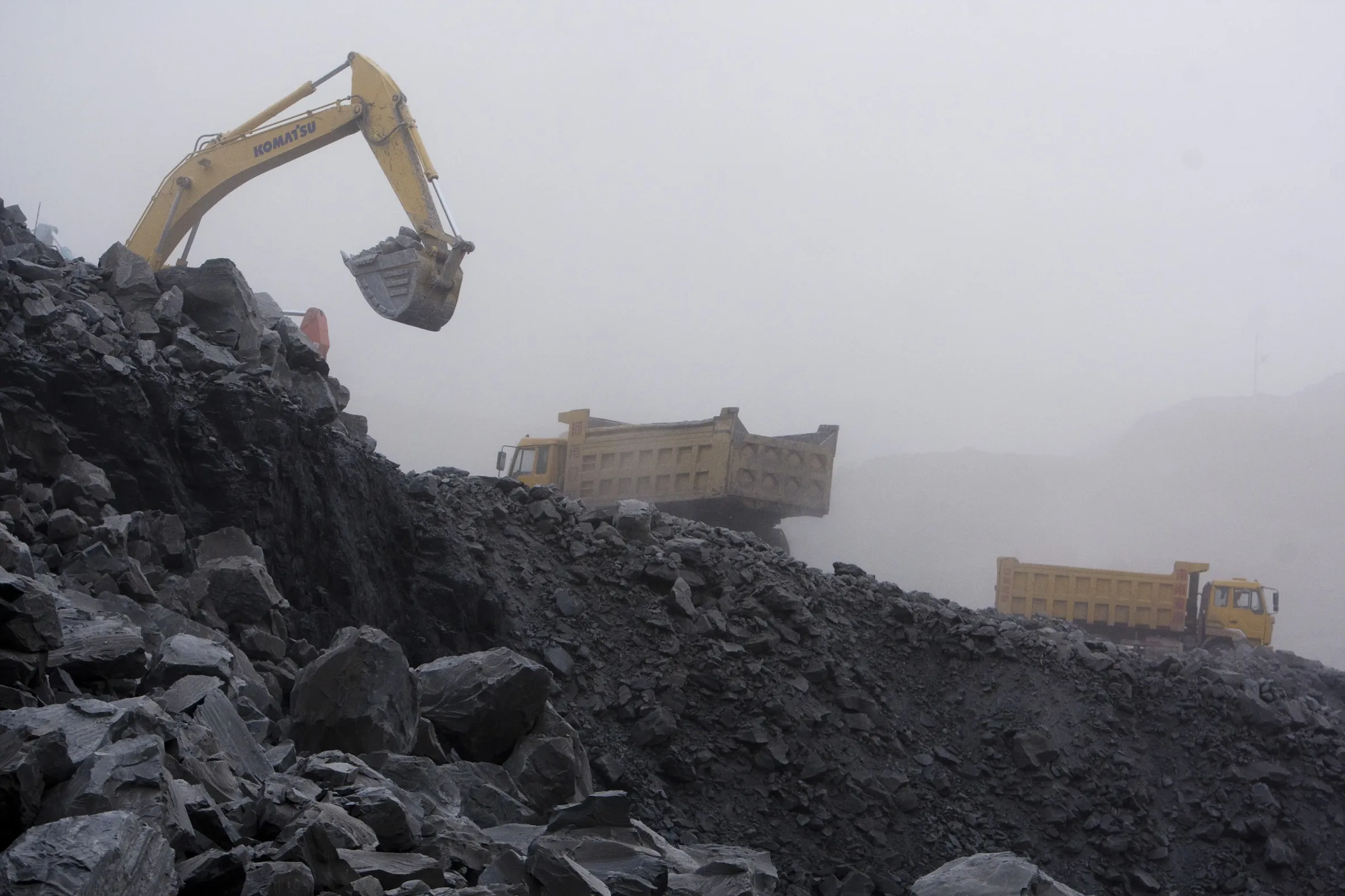 An open pit coal mine in Inner Mongolia, China.