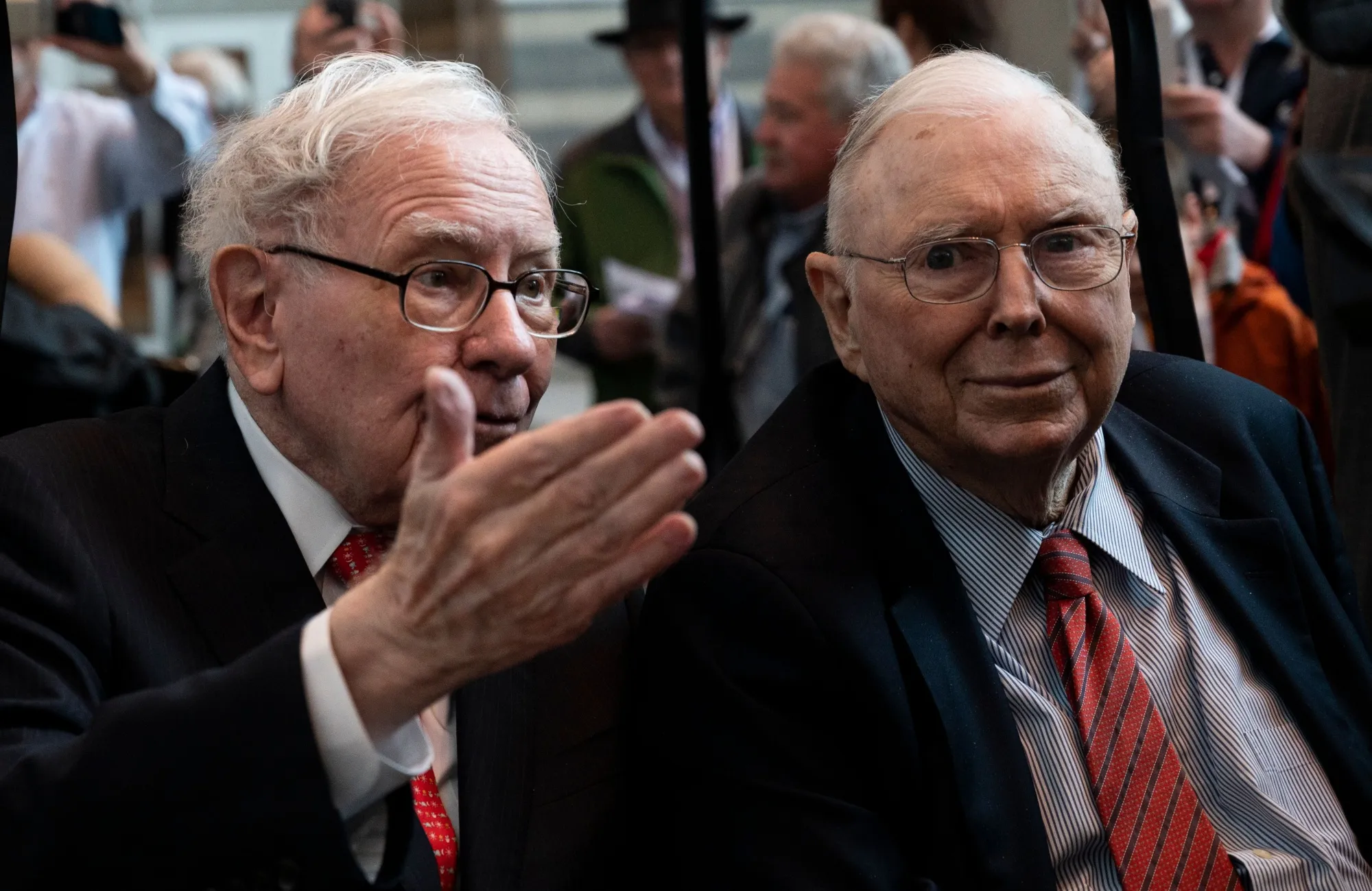 Warren Buffett and Charlie Munger at the 2019 annual shareholders meeting in Omaha.