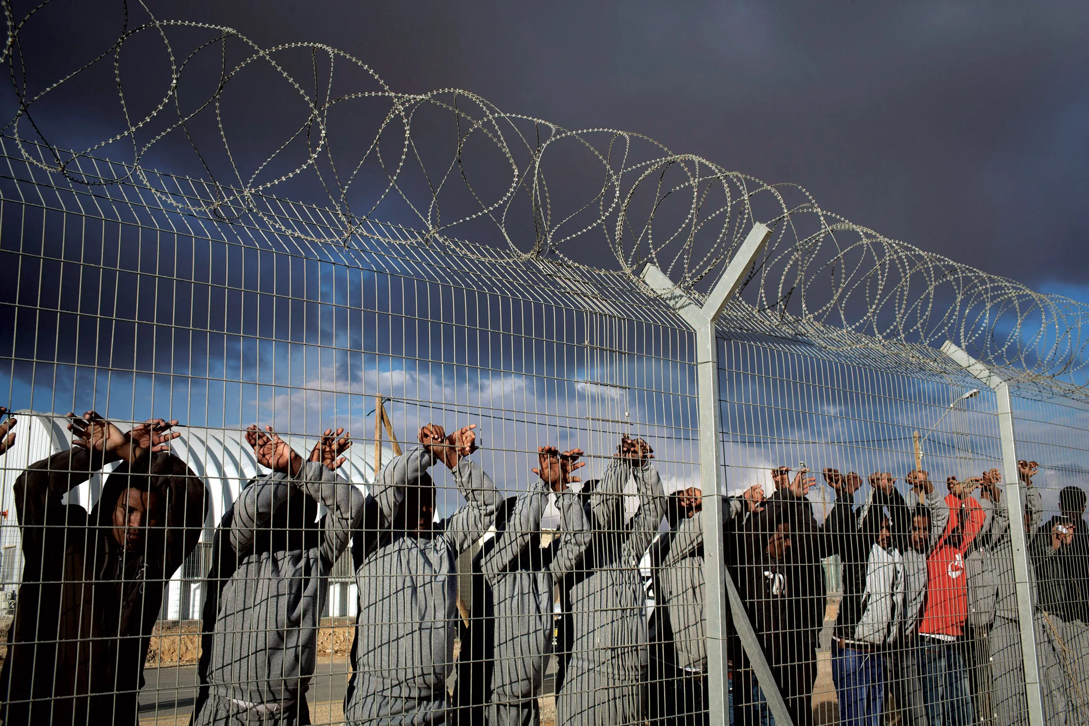 African asylum seekers at the Holot detention facility.
