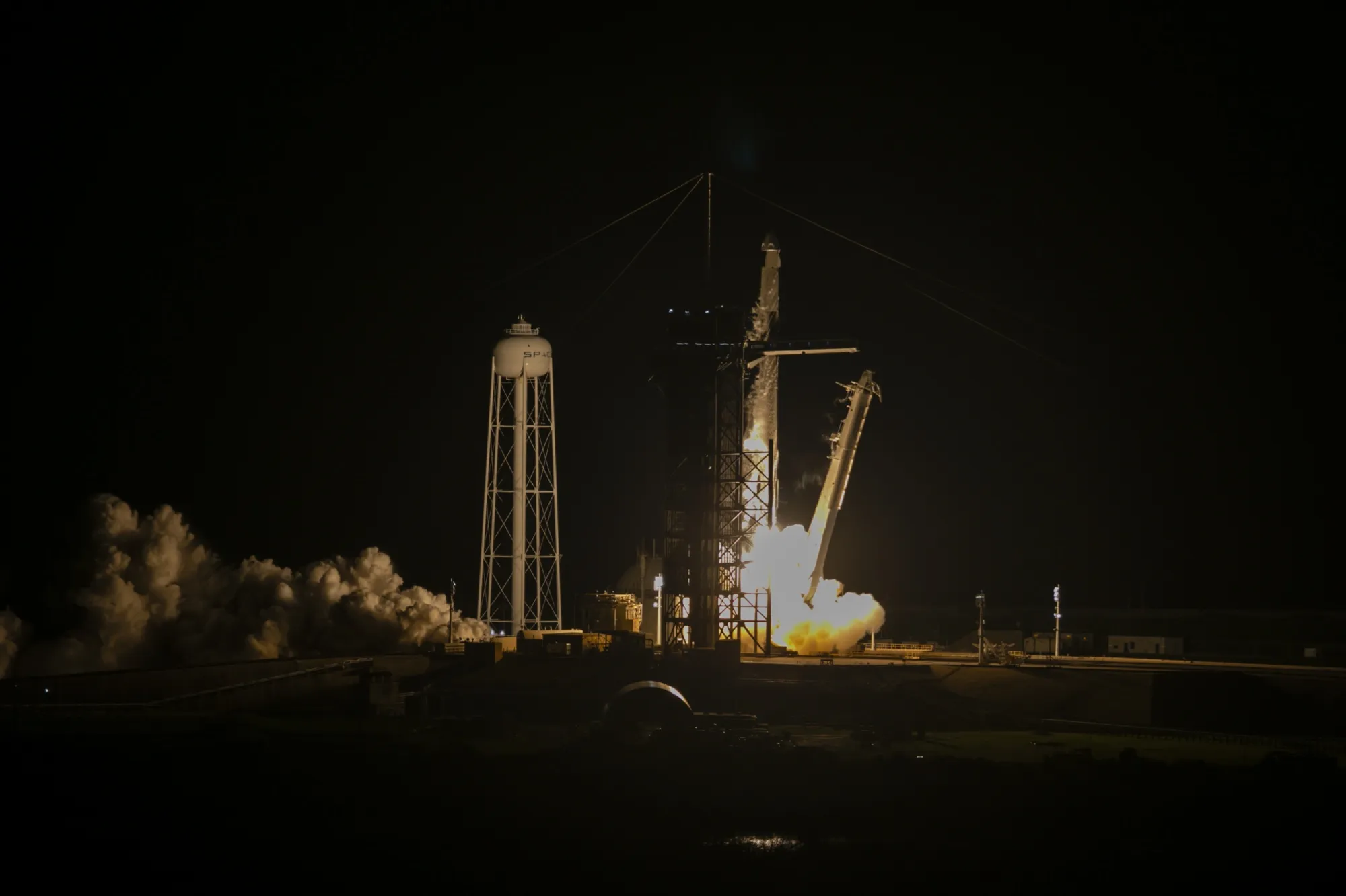 A SpaceX Falcon 9 rocket and Dragon spacecraft launches from NASA’s Kennedy Space Center launchpad (Sept. 15, 2021).