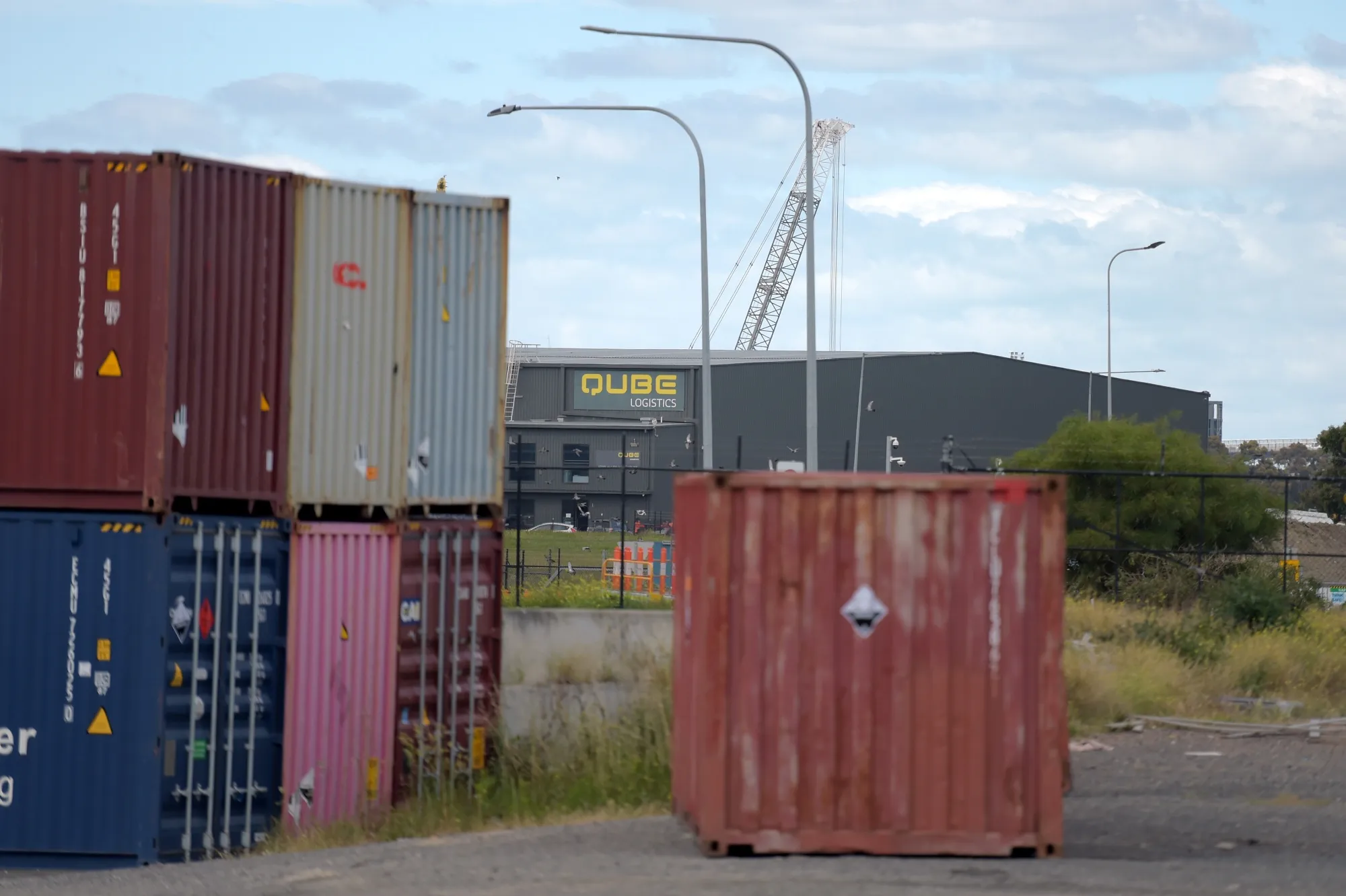 Containers at the Qube Holdings Ltd. Vic Dock Warehouse facility in West Melbourne, Australia, on Tuesday, Nov. 25, 2025.