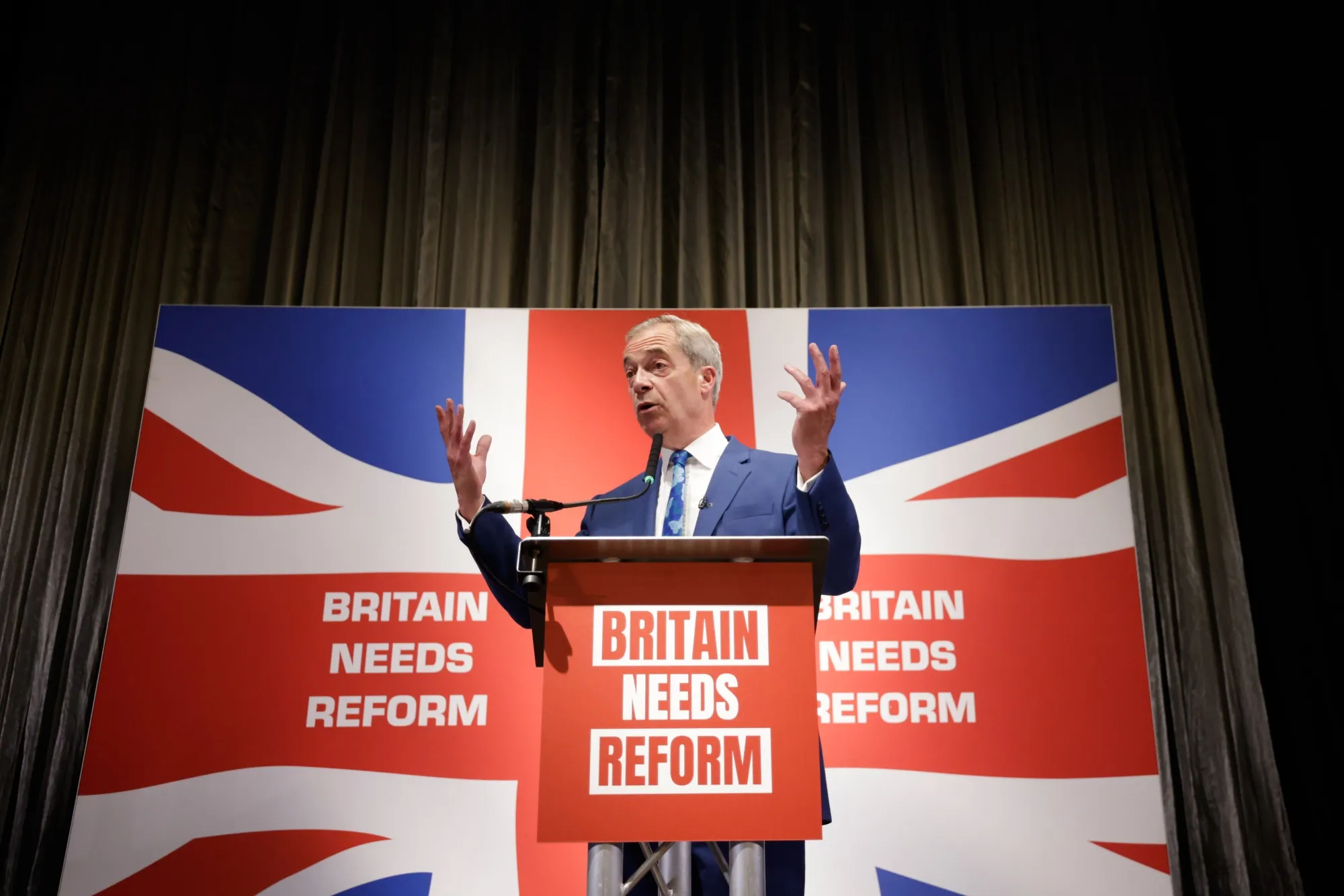 Nigel Farage at a news conference in London on June 3.