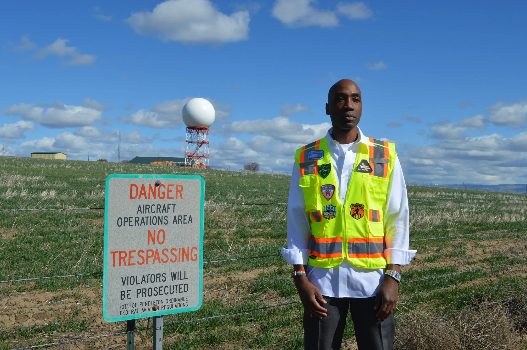 Cheddi Skeete, outside a drone-testing facility in Pendleton, Oregon, said he was fired for raising safety concerns.