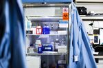 Chemicals sit inside a refrigerator at the Moderna Therapeutics Inc. lab in Cambridge, Mass.