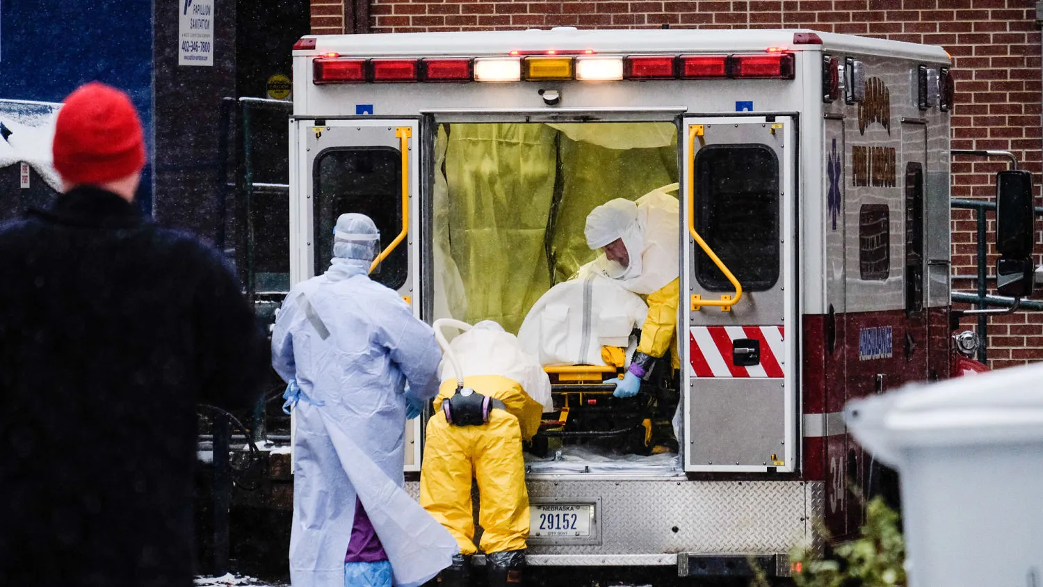 OMAHA, NE - NOVEMBER 15: Dr. Martin Salia, a surgeon infected with the Ebola virus while working in Sierra Leone, arrives at the Nebraska Medical Center on November 15, 2014 in Omaha, Nebraska. Salia arrived in Nebraska on Saturday after working at Kissy United Methodist Hospital in Freetown, Sierra Leone, and testing positive for Ebola on Monday. (Photo by Eric Francis/Getty Images)
