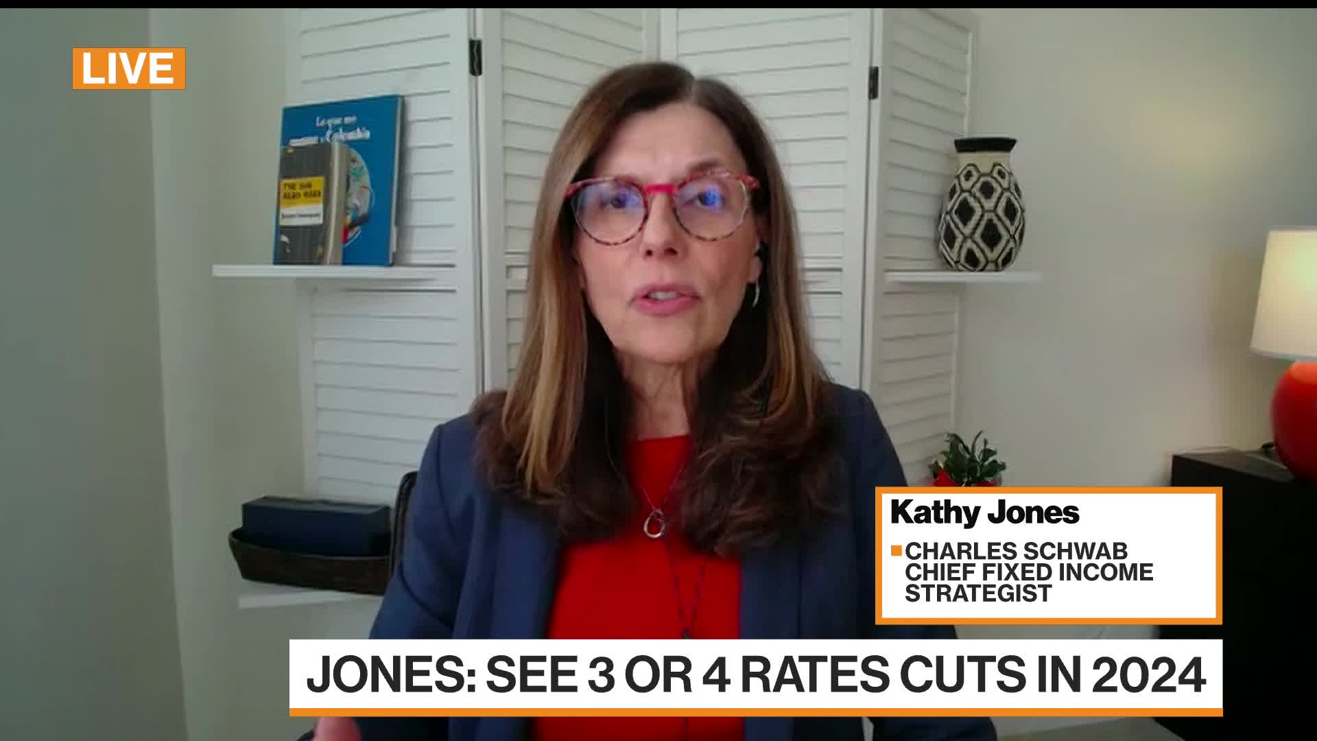 Watch Fed to Cut Rates 34 Times in 2024, Schwab's Jones Says Bloomberg