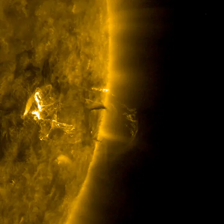 The sun emitted&nbsp;a modest coronal mass ejection that was associated with a small solar flare&nbsp;on Jan. 22, 2018.
