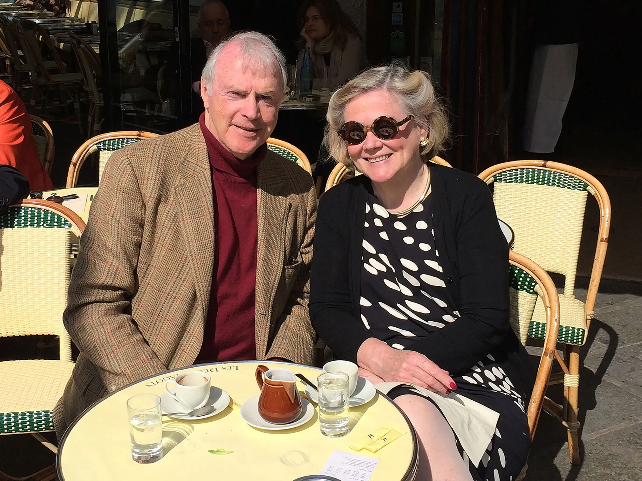 Alicia Munnell in Paris with her husband, Henry Healy, in 2014.
