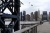 The Manhattan skyline stands across from Gantry Plaza State Park in the Long Island City neighborhood in the Queens borough of New York.